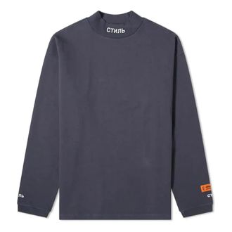 Heron Preston Ctnmb Long Sleeve Turtleneck Tshirt Navy HMAB017F20JER0014501