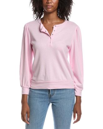 Michael Stars Sophy Puff Sleeve Henley T-Shirt