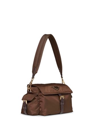 Prada Womens Shoulder Bag Explore Burnt Brown Recycled Polyamide Handbags Hand