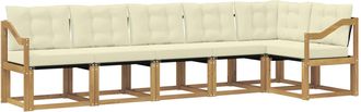 vidaXL Conjunto De Sof&aacute;s De Exterior 6 Uds. Blanco Y Crema Vidaxl