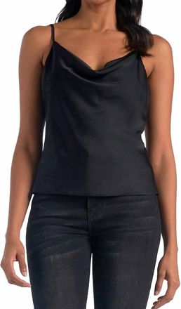 Elan Maggie Cowl Neckline Tank In Black