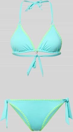 Banana Moon Banana Moon Bikini mit Stitchings und Schn&uuml;rung in Aqua, Gr&ouml;&szlig;e XXL