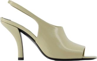 Toteme Schoenen, Dames, Beige, 36 EU, Leer, Slingback Peep-Toe Hakken