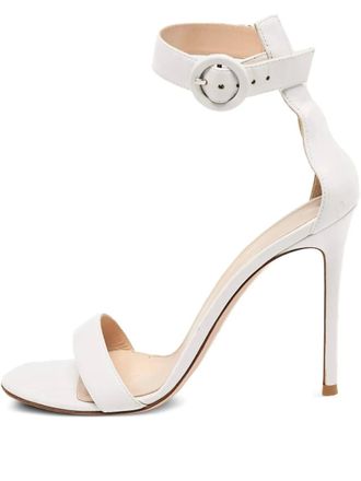 Gianvito Rossi 110mm buckle leather sandals - White
