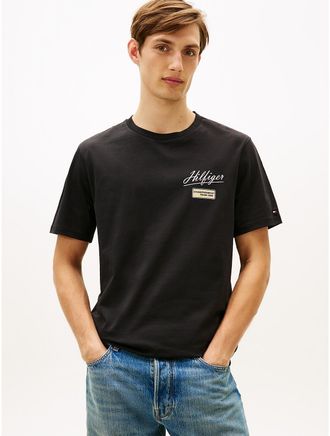 Tommy Hilfiger Mens Hilfiger Script Logo T-Shirt - Black - XXL
