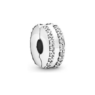 Pandora Double Lined Pave Clip Charm