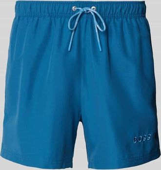 HUGO BOSS Badeshorts mit Label-Applikation Modell DOGFISH in Blau, Gr&ouml;&szlig;e XXL