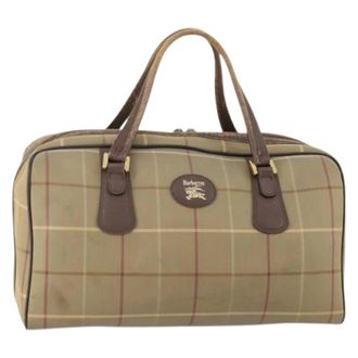 Burberry Pre-owned Boston Bag - Dames - Vintage Weekendtas - Beige - ONE Size - Leer - Vintage