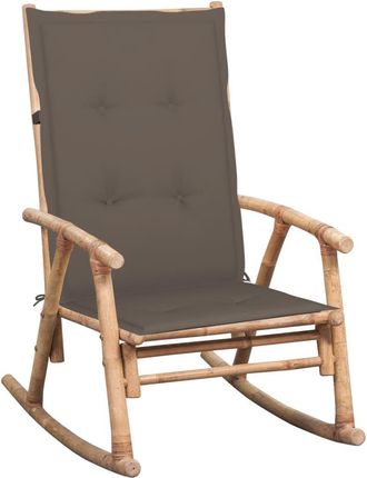 vidaXL Silla Mecedora Con Coj&iacute;n Bamb&uacute; Vidaxl