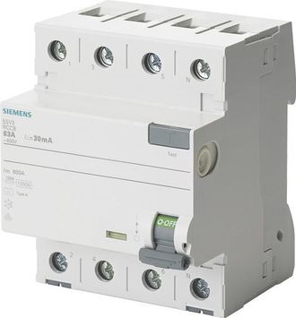 SIEMENS 5sv3344-6la Interruptor Diferencial 40a 30ma Blanco