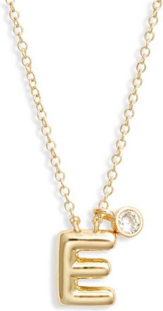 Chelsea28 Goldtone Initial Pendant Necklace in E- Clear- Gold at Nordstrom