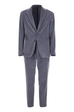Tagliatore Ribbed Cotton And Cashmere Suit