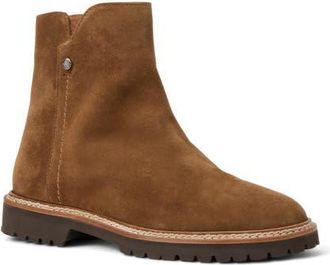 Aquatalia Misty Waterproof Bootie in Champagne Suede at Nordstrom, Size 10.5