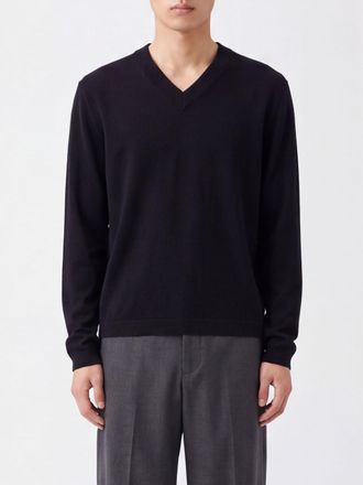 Lisa Yang Maglione in puro cashmere con scollo a V e bordi a costine