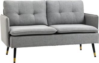 HOMCOM Sof&aacute; doble 139x68x80 cm gris