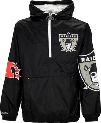 Mitchell & Ness Oakland Raiders Windbreaker Anorak Originele Teamkleuren - Heren - Fitness - Zwart - L - Polyester - Fitness