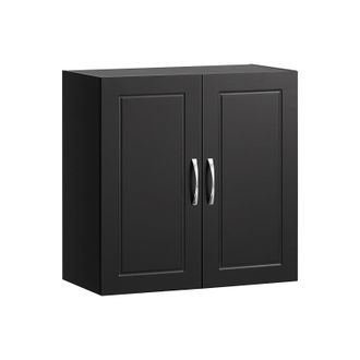 SoBuy Sobuy - Armadietto Pensile Da Bagno Mobile Da Parete Per Il Cucina 2 Ante 60x30x30cm Nero Frg231-sch
