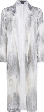 Avant Toi Brushed Effect Linen And Cotton Net Fabric Rever Jacket With