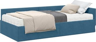 vidaXL Estructura De Cama Esquina Con Colch&oacute;n 2 Uds. Azul 100 X 200 Cm Vidaxl