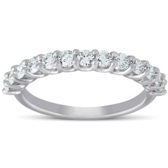 Pompeii3 3/4 Ct Diamond Wedding Ring 14k White Gold Lab Grown Eco Friendly