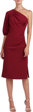Kay Unger Brea One-Shoulder Sheath Cocktail Dress in Ruby Wine at Nordstrom Rack, Size 14