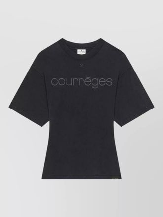 Courr&egrave;ges high waisted midi skirt front back pockets