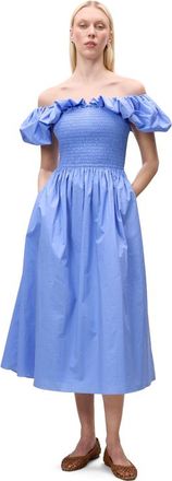 Rebecca Taylor Yara Poplin Midi Dress in Bluebell at Nordstrom, Size X-Small