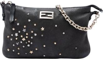 Fendi Pre-owned Leren Crossbody Tas - Dames - Vintage Schoudertas - Zwart - ONE Size - Leer - Vintage
