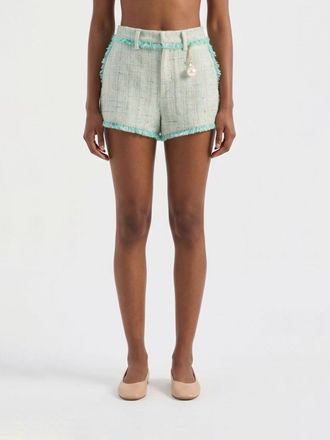 Genny Shorts in tweed di cotone con frange
