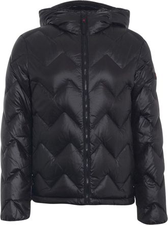 Peuterey Cropped Zip-Up Jacket With Chevron Quilting And Hood