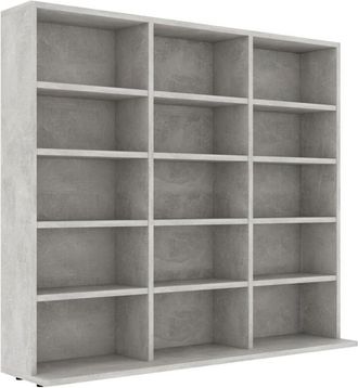 vidaXL Vidaxl - Estanter&iacute;a Para Cd Contrachapada Gris Hormig&oacute;n 100x23x89,5 Cm