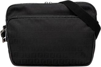 Fendi Pre-owned Cross Body Bags, female, Black, Size: ONE SIZE Pre-owned Canvas Cross Body Bag