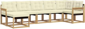 vidaXL Conjunto De Sof&aacute;s De Exterior 7 Uds. Blanco Y Crema Vidaxl