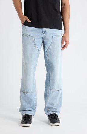 Carhartt Work in Progress Double Knee Work Jeans in Blue (Heavy Worn Bleached) at Nordstrom, Size 34 X 32