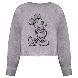 Disney Dames/dames Mickey Mouse Sketch Crop Sweatshirt (Sportgrijs)