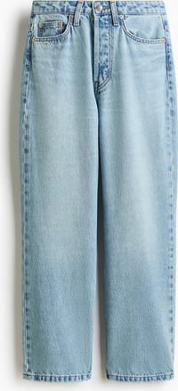 H&M Straight High Waist Ankle Jeans - Blue