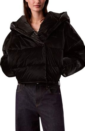 Calvin Klein Shine Drawstring Hem Nylon Puffer Jacket