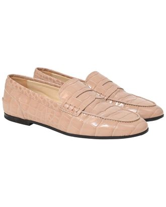 Tod's Womens Leather Croc-Effect Loafer (Authentic Pre-Loved)