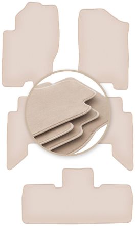 OEM Alfombrillas Beige Premium Para Nissan Pathfinder 7 Plazas (antes Del Facelift) 2005-2010