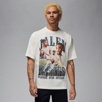 Nike Jordan Nike Mens Jalen Hurts T-Shirt in White | IB7322-133