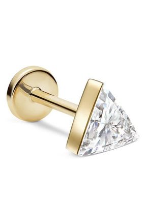 Maria Tash Diamond Triangle Single Stud Earring in Yellow Gold at Nordstrom, Size 2.5 Mm