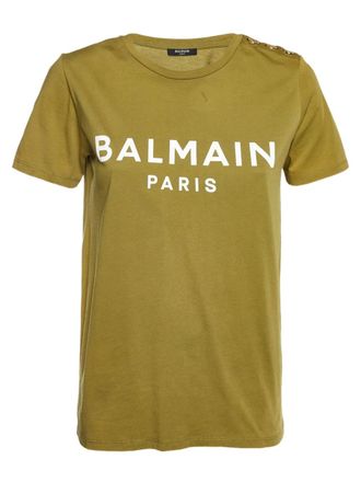 Balmain logo-print T-shirt - Green