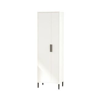 Dmora Armario Multiusos 1 Puerta Niala, 4 Estantes, Ropero, Una Puerta, 50x165h Cm Blanco