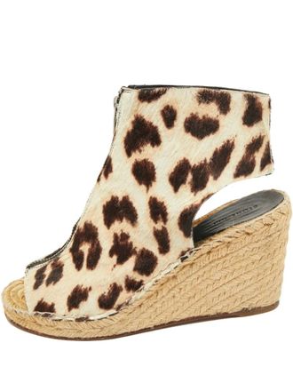 Celine animal-print wedge sandals - Neutrals