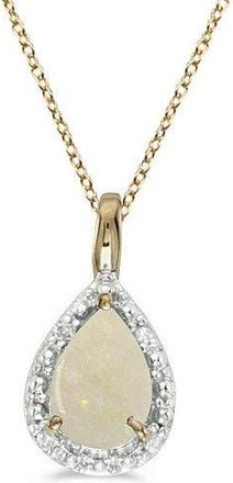 Allurez Pear Shaped Pendant Necklace in 0.85Ct, Opal, Yellow Gold at Nordstrom, Size 18