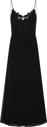 Rotate Midi Jurk - Dames - Casual kleedjes - Zwart - S - Polyester - Kleedjes