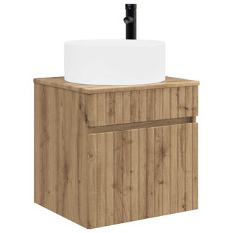 vidaXL Vanidad De Lavabo Montada En La Pared Roble Artesanal Vidaxl