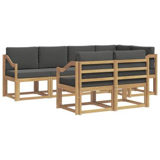 vidaXL Conjunto De Sof&aacute;s De Exterior 7 Pcs Blanco Y Antracita Vidaxl