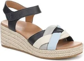 Vionic Saratoga Wedge Espadrille Sandal in Navy Multi at Nordstrom Rack, Size 6.5