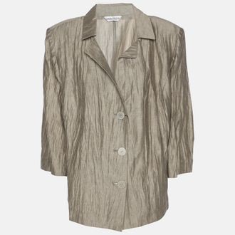 Marina Rinaldi Grey Texture Linen Blend Blazer